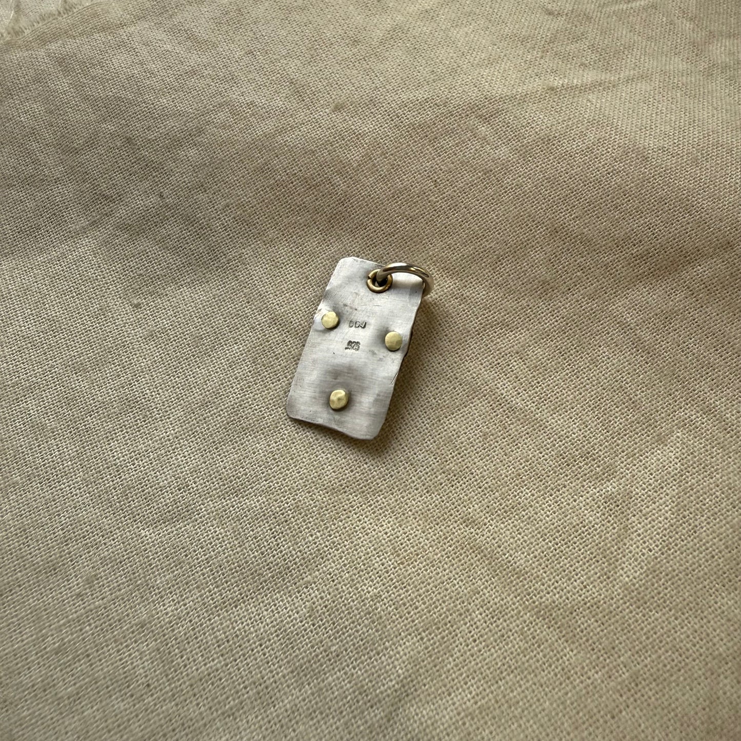 Sterling Silver and Copper Rustic Hammered Cross Necklace Hand Riveted Mixed Metal