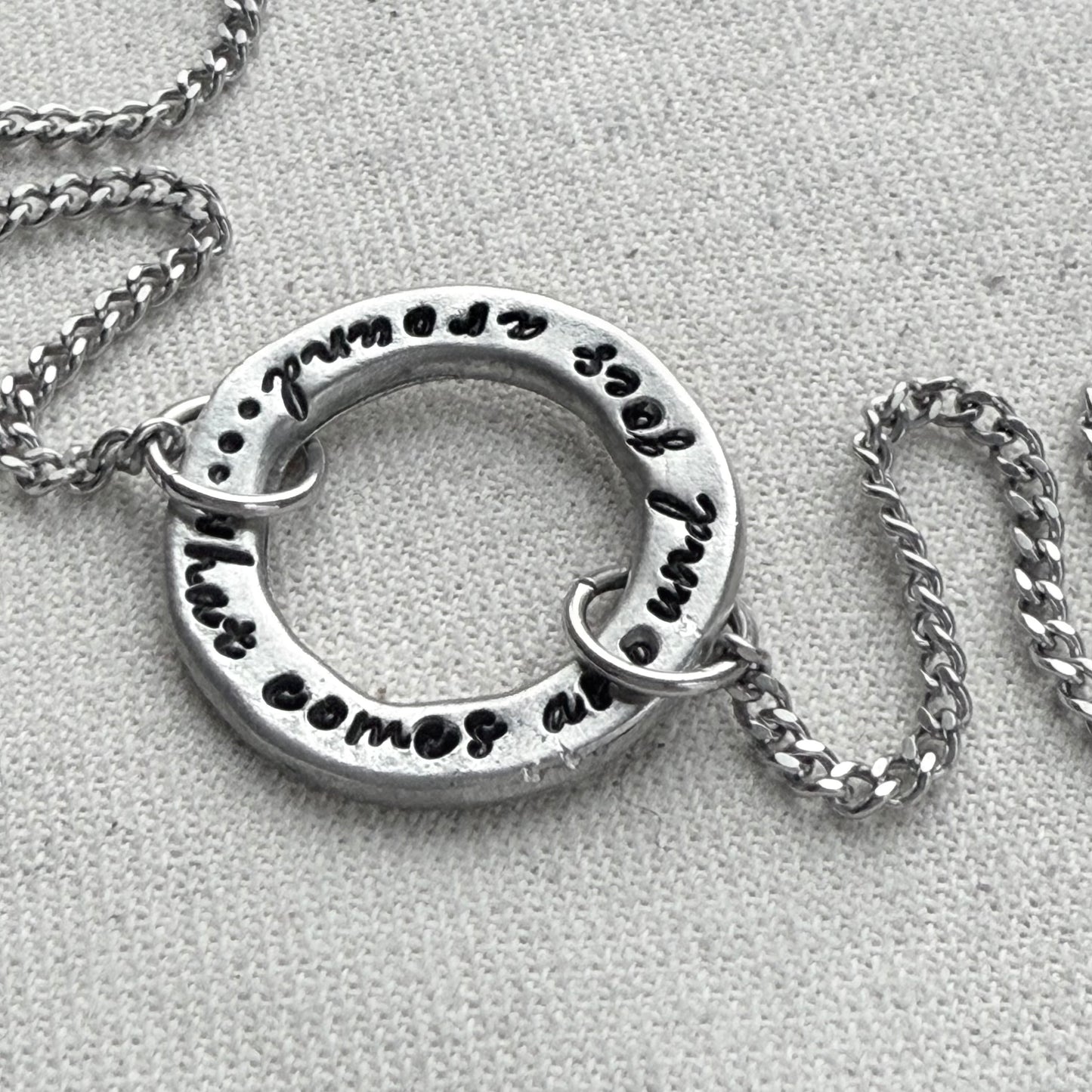 Open Circle Karma Necklace - what comes around goes around - Organically shaped - drake designs jewelry