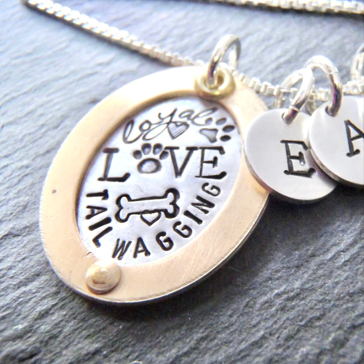 Mixed Metal Pet Mom Necklace Personalized