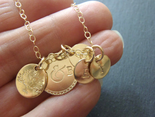 Tree of Life Family Necklace 14k Gold Filled Personalized Mom Jewelry Customized with Couples and Kids Initials - Drake Designs Jewelry