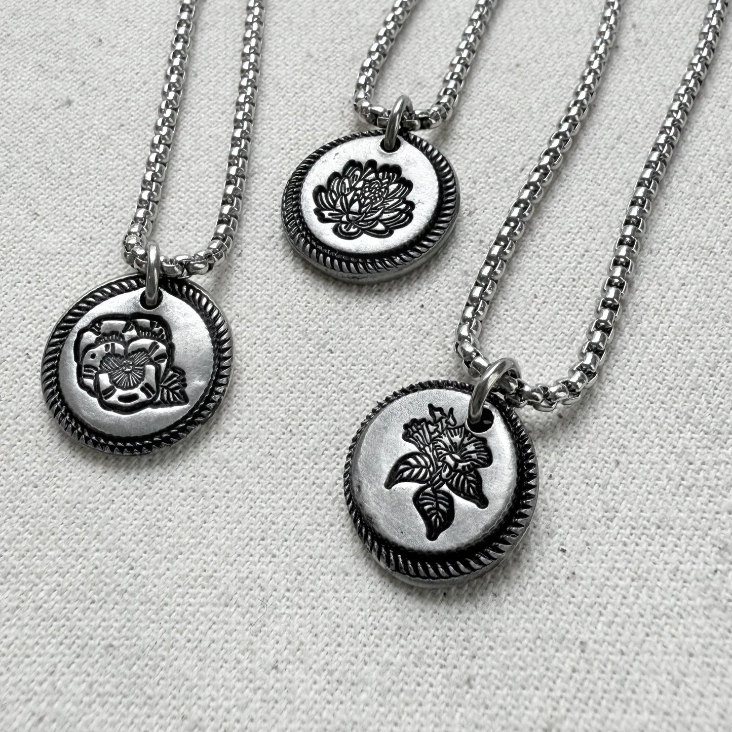 Wax seal birth flower necklace for mom silver - drake designs jewelry