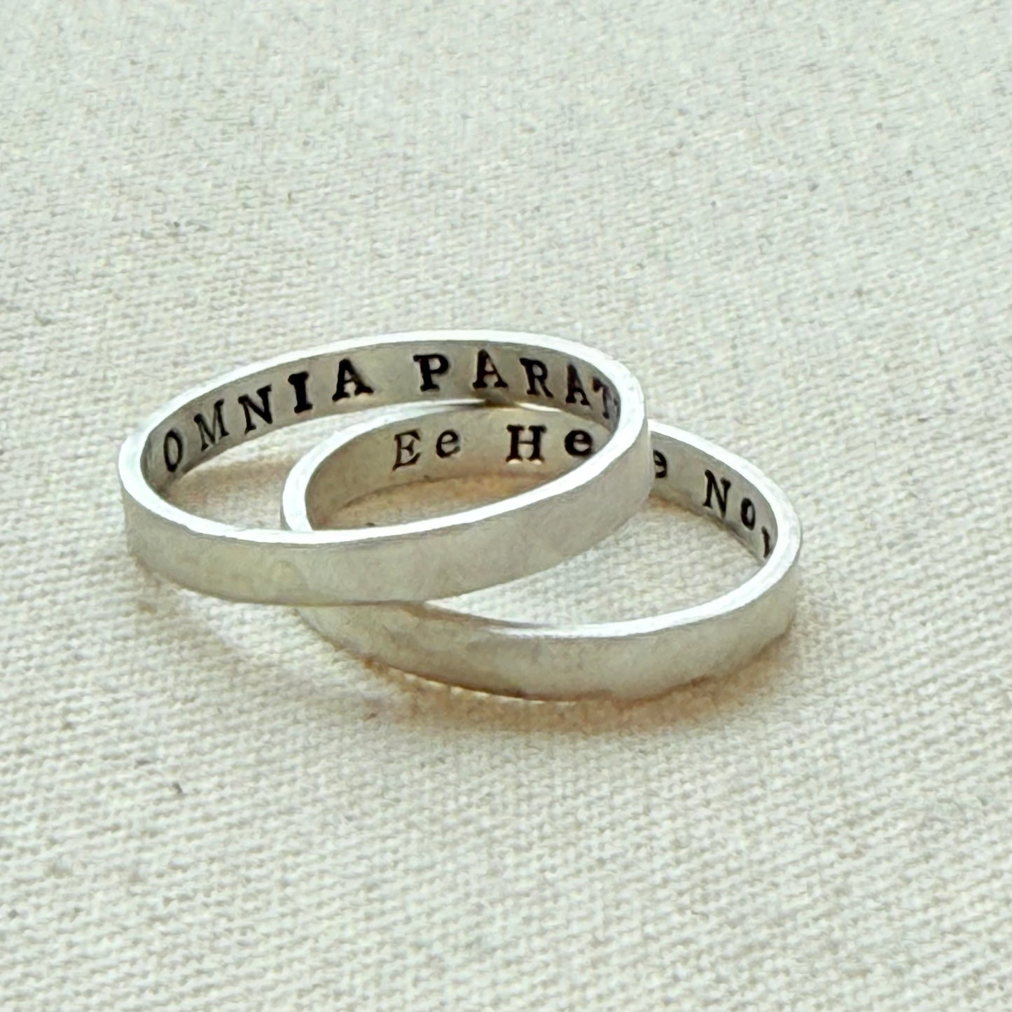 Sterling silver Poesy, Posy, Posey or Posie rings with kids names or mantra in your choice of font - drake designs jewelry