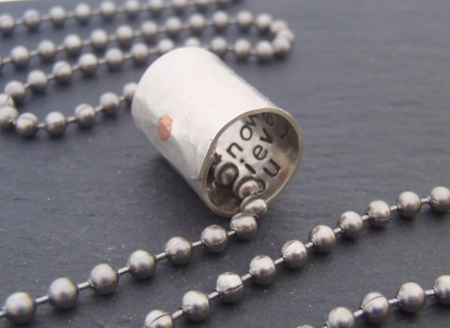 Personalized Secret Message necklace sterling silver pendant with custom message hidden inside