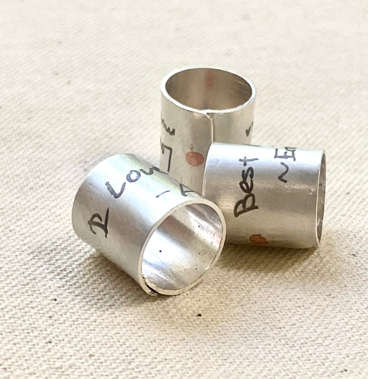 custom handwriting engraved on sterling silver charm personalized -drake designs jewelry