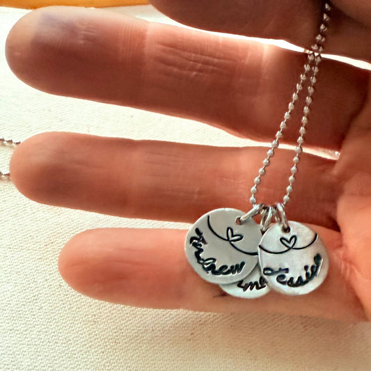 Linked by Love - Mom Necklace Personalized with Kid's Names - heart strings - drake designs jewelry