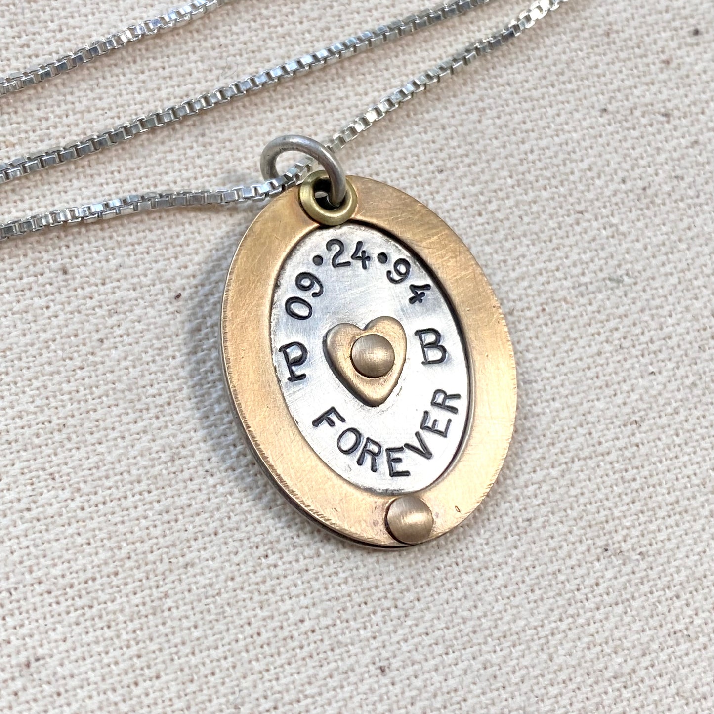 Children's initial mom necklace with meaning personalized mixed metals