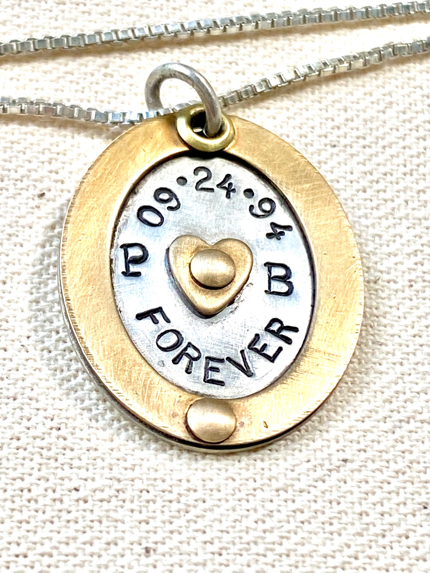Children's initial mom necklace with meaning personalized mixed metals