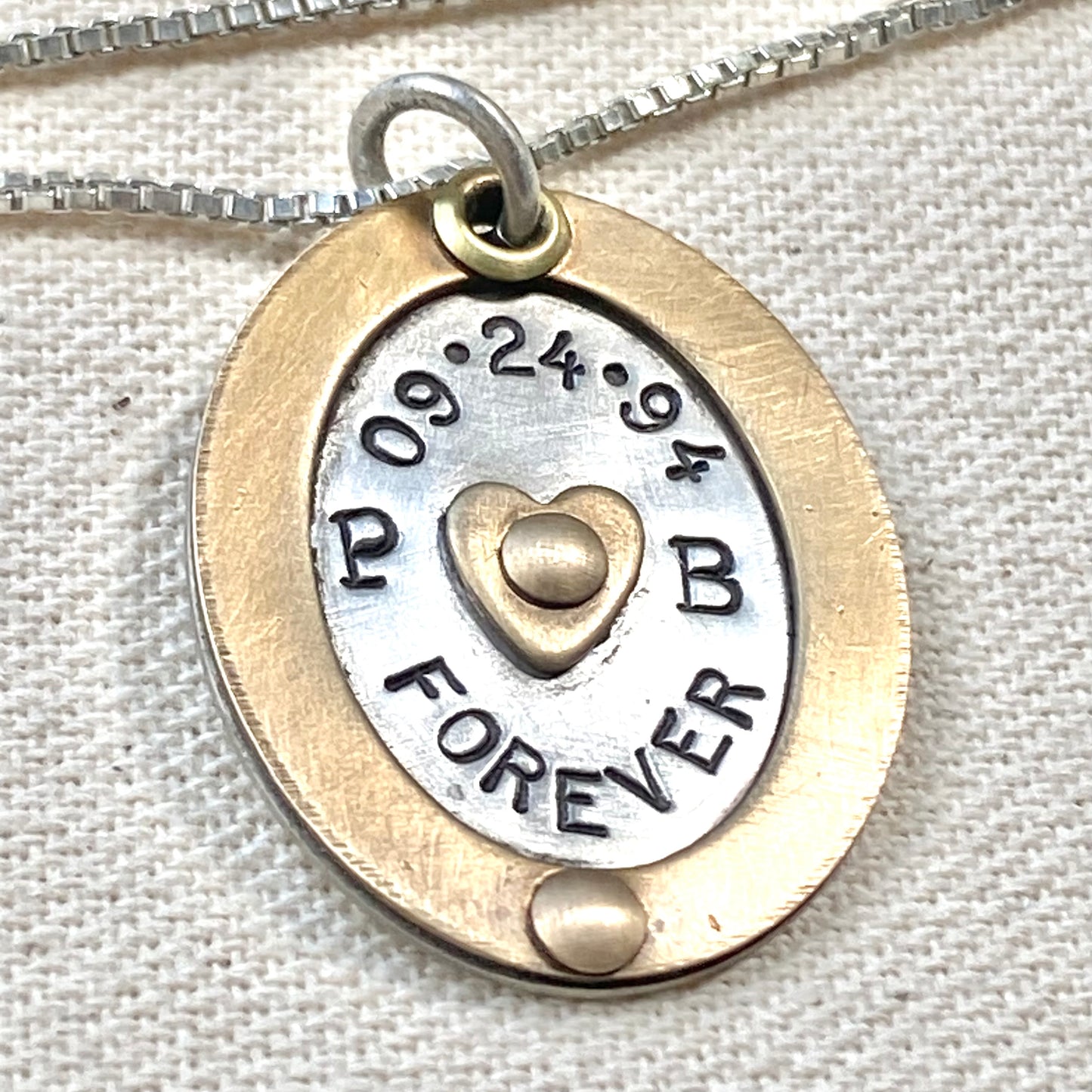 Children's initial mom necklace with meaning personalized mixed metals