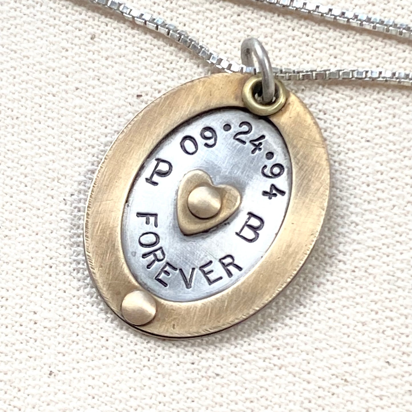 Children's initial mom necklace with meaning personalized mixed metals