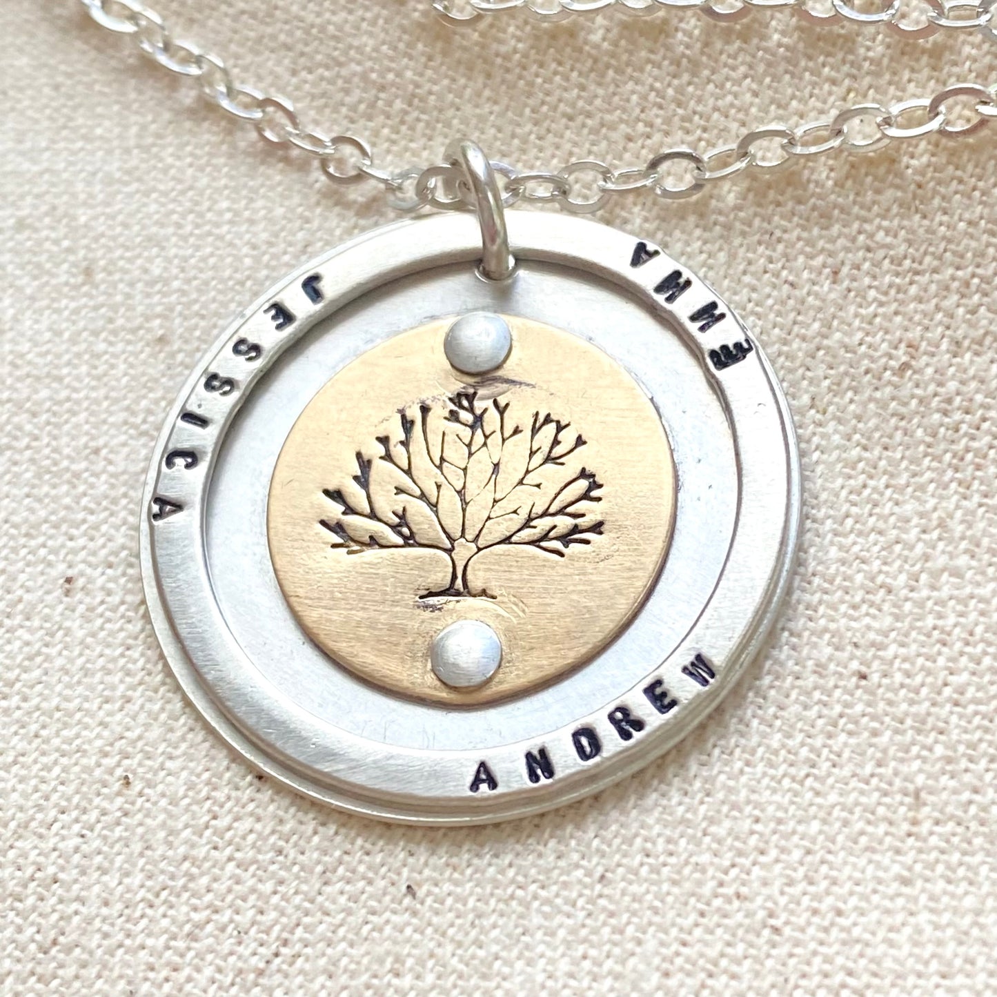tree of life necklace personalized gold fill and sterling silver family tree necklace with names