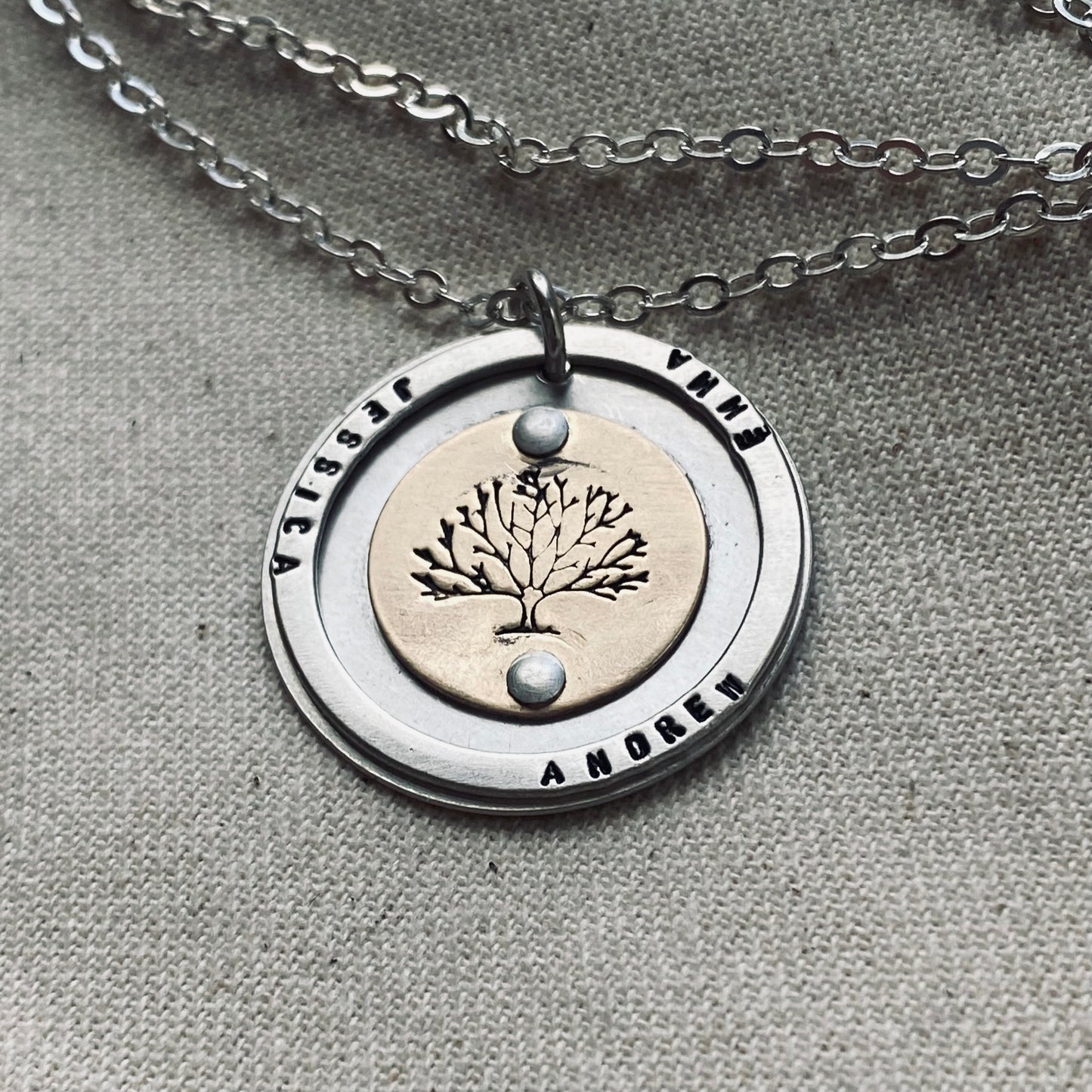 tree of life necklace personalized gold fill and sterling silver family tree necklace with names