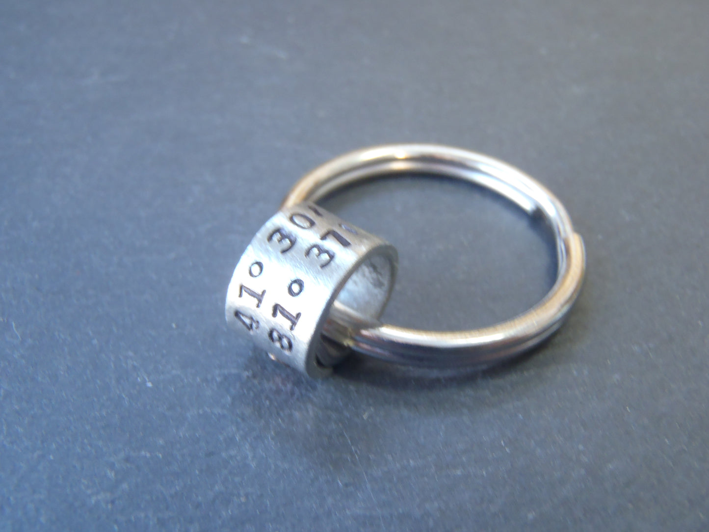 xCustom Coordinates gift - keychain with latitude and longitude coordinates personalized - drake designs jewelry