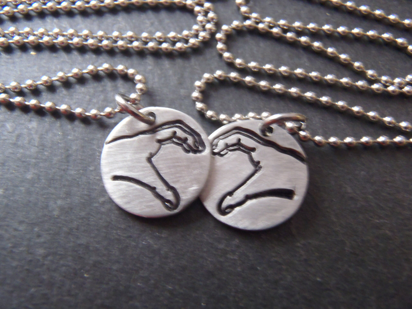 heart hands friendship necklace set. drake designs jewelry