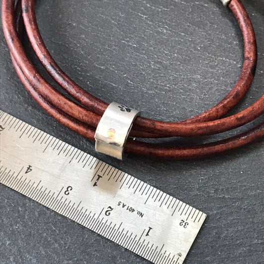 Personalized Leather Bracelet with Pet Name Charms