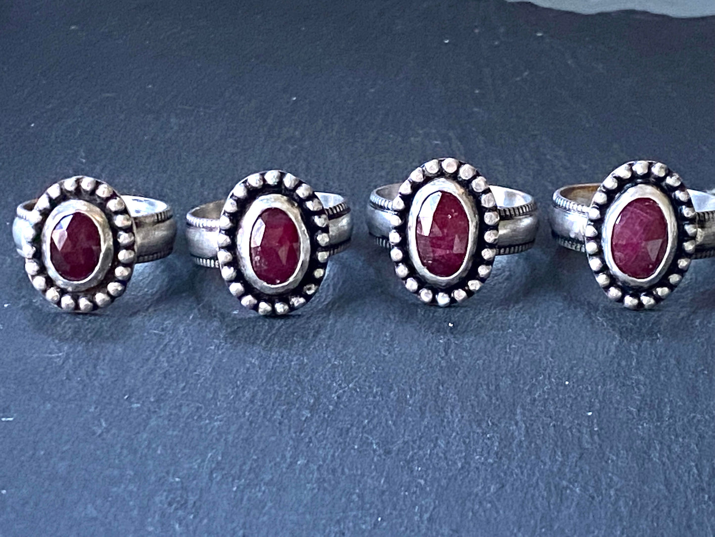 raw ruby ring hand crafted from sterling silver