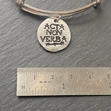 acta non verba deeds not words latin saying inspirational jewelry - drake designs jewelry