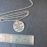 Beautiful Girl you can do hard things necklace in sterling silver with gold accent. drake designs jewelry