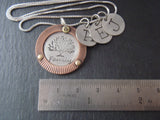 Mixed metal family tree necklace personalized with custom kids initials - Drake Designs Jewelry