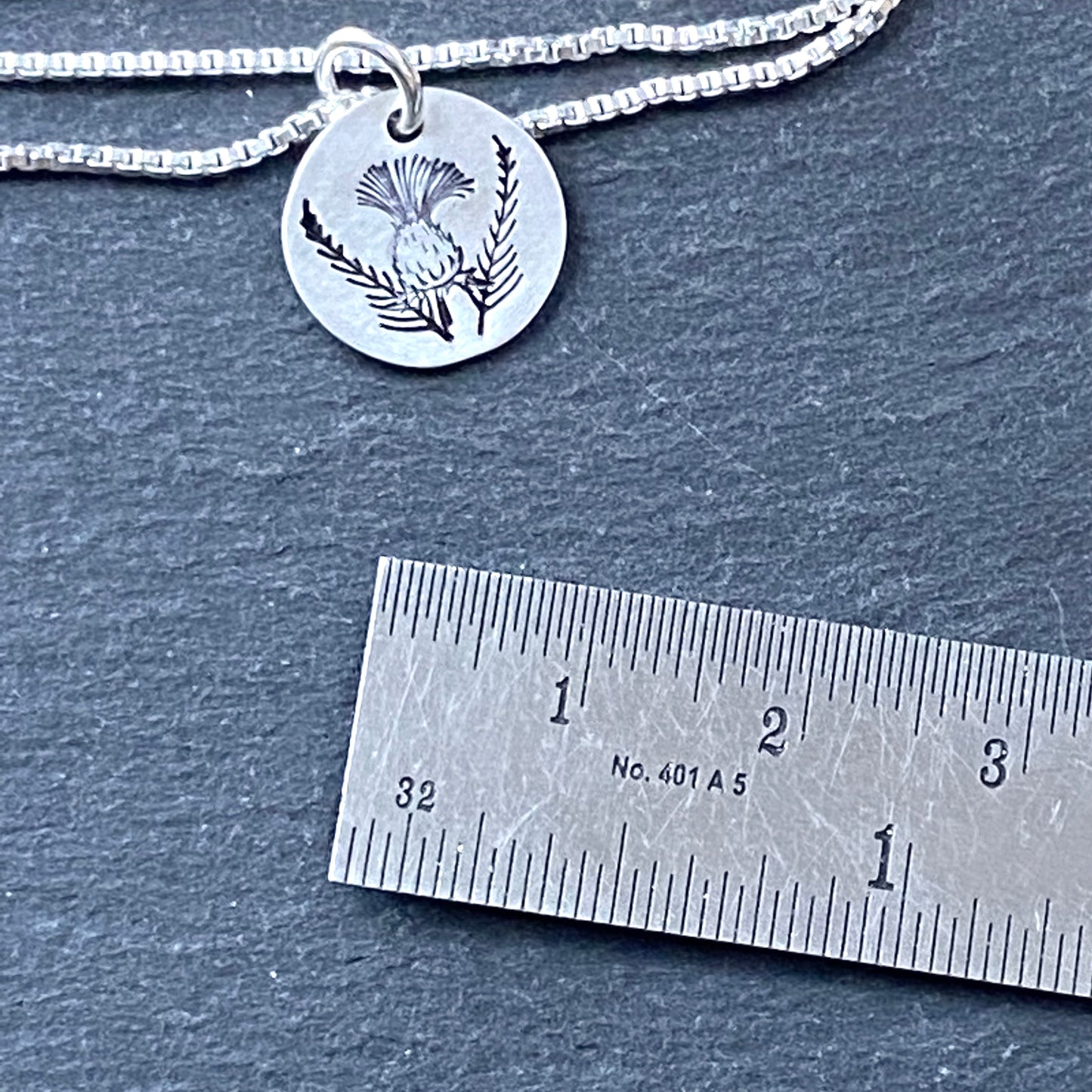 Sterling silver Scottish thistle necklace. drake designs jewelry