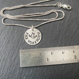 pax vobiscum peace be with you necklace with hand stamped peace dove. drake designs jewelry