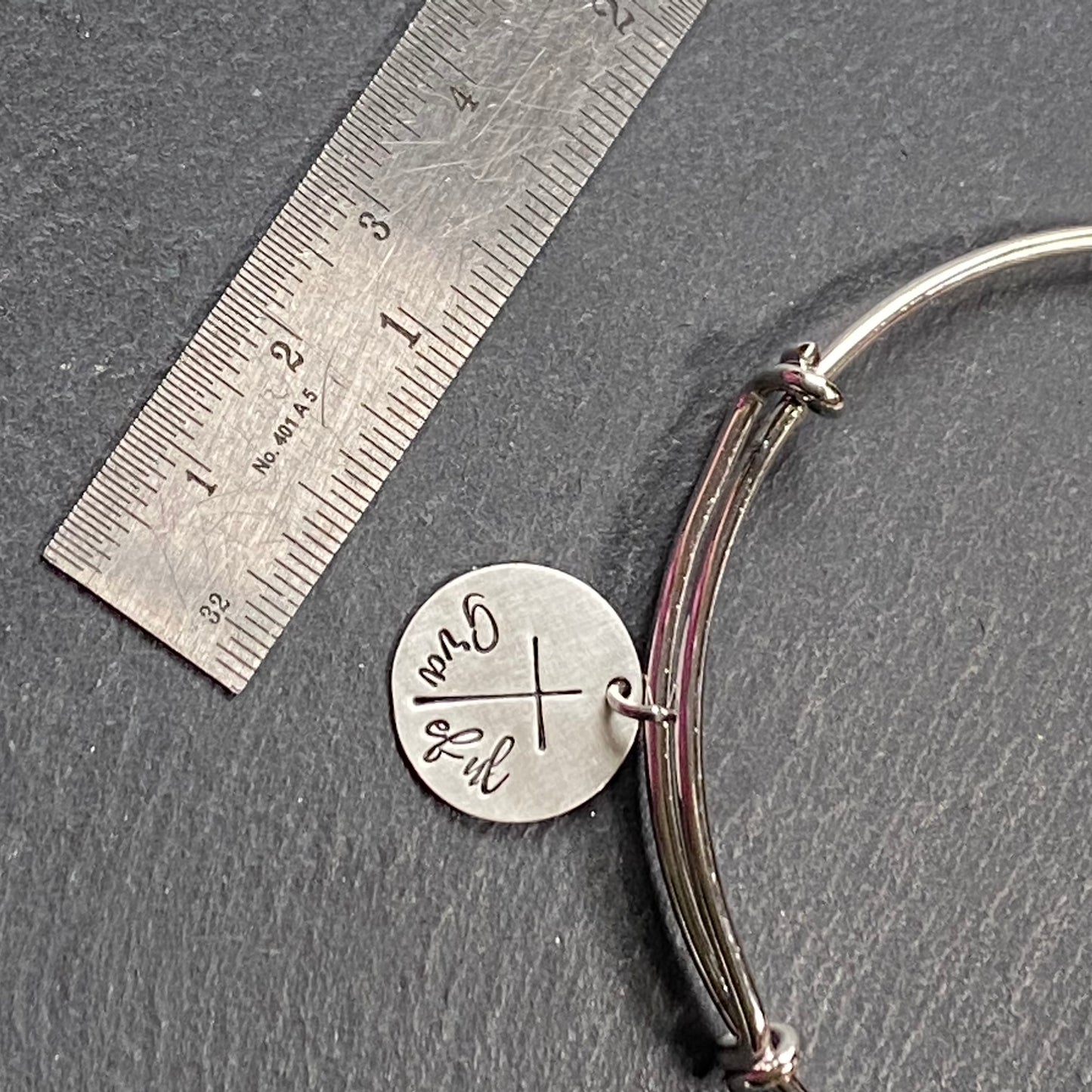 grateful bracelet with cross. adjustable bangle bracelet Christian jewelry for her - drake designs jewelry