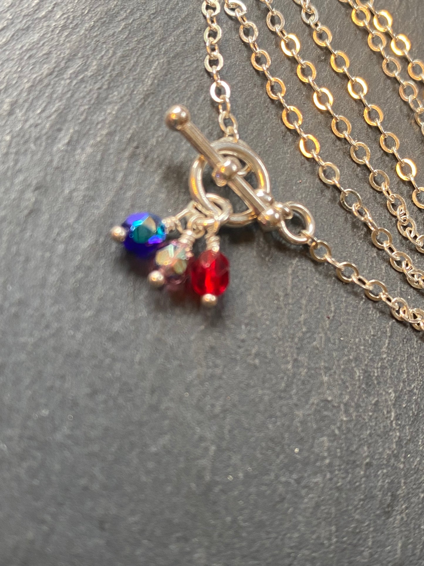 sterling silver toggle clasp necklace personalized with kids birthstone mom necklace - drake designs jewelry