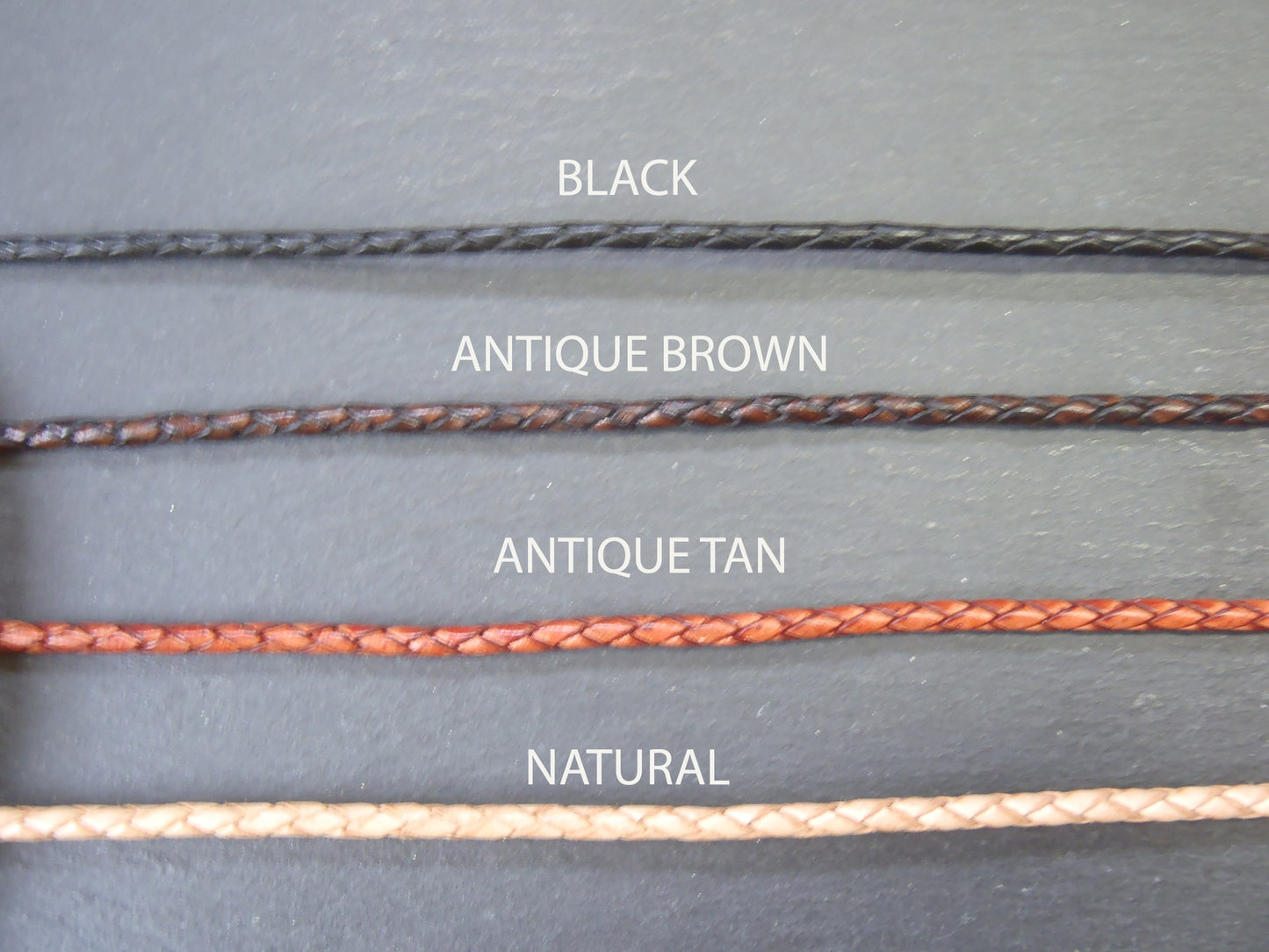 Custom Triple wrapped braided leather bracelet with personalized sterling silver name charms - Drake Designs Jewelry