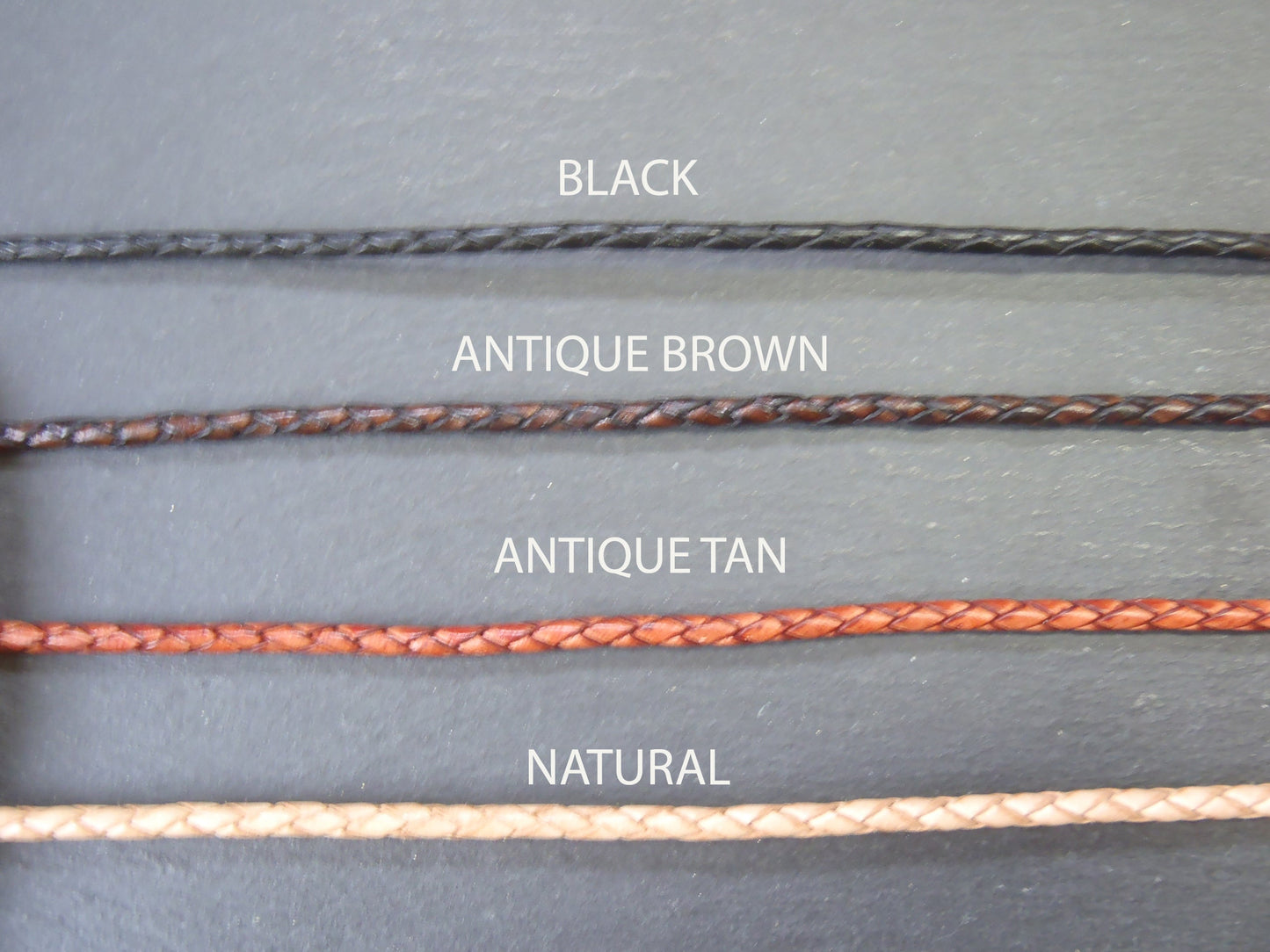 Custom Triple wrapped braided leather bracelet with personalized sterling silver name charms - Drake Designs Jewelry
