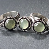 prehnite ring sterling silver made by hand from recycled sterling silver - drake designs jewelry