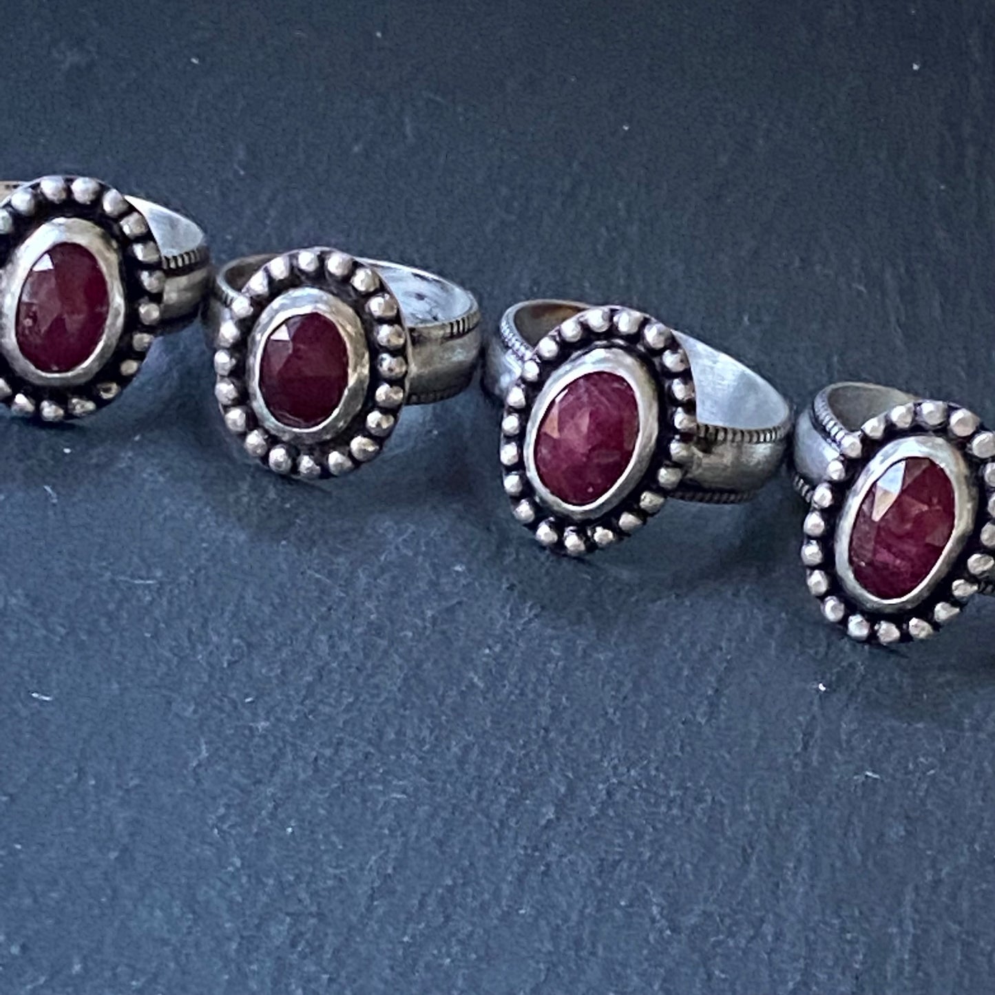 raw ruby ring organically shaped and hand crafted from sterling silver