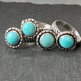 Amazonite sterling silver rustic ring  hand crafted from recycled sterling silver and cable ring band