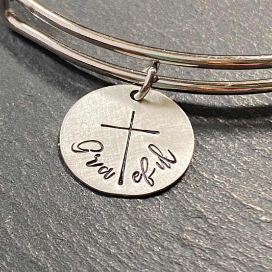Grateful cross bracelet Christian bracelet for her - drake designs jewelry