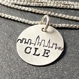 sterling silver Cleveland skyline necklace - drake designs jewelry