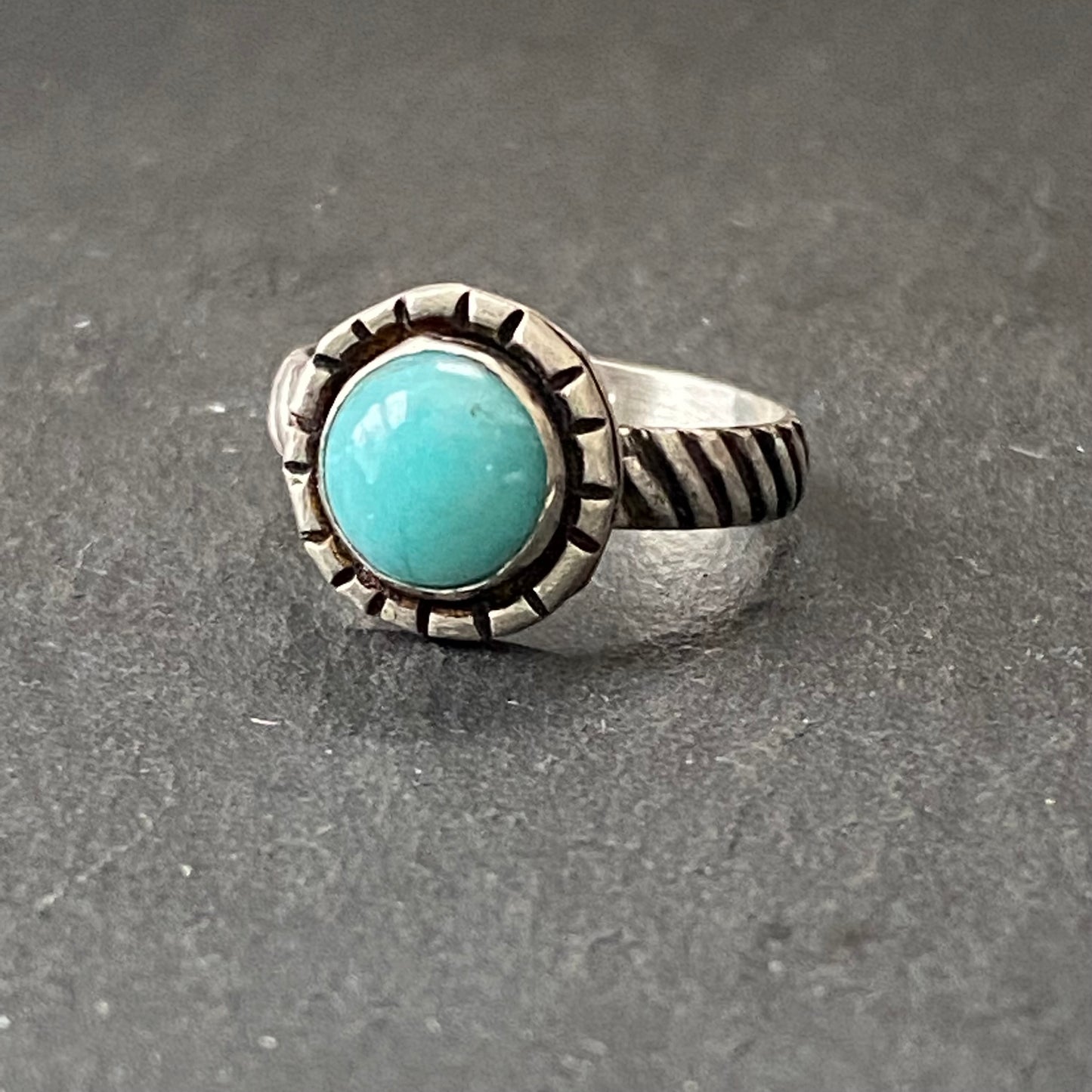Amazonite Ring Crafted from Sterling Silver and Natural Turquoise Color Gemstone with Twisted Wire Rope Cable Band Ring - drake designs jewelry