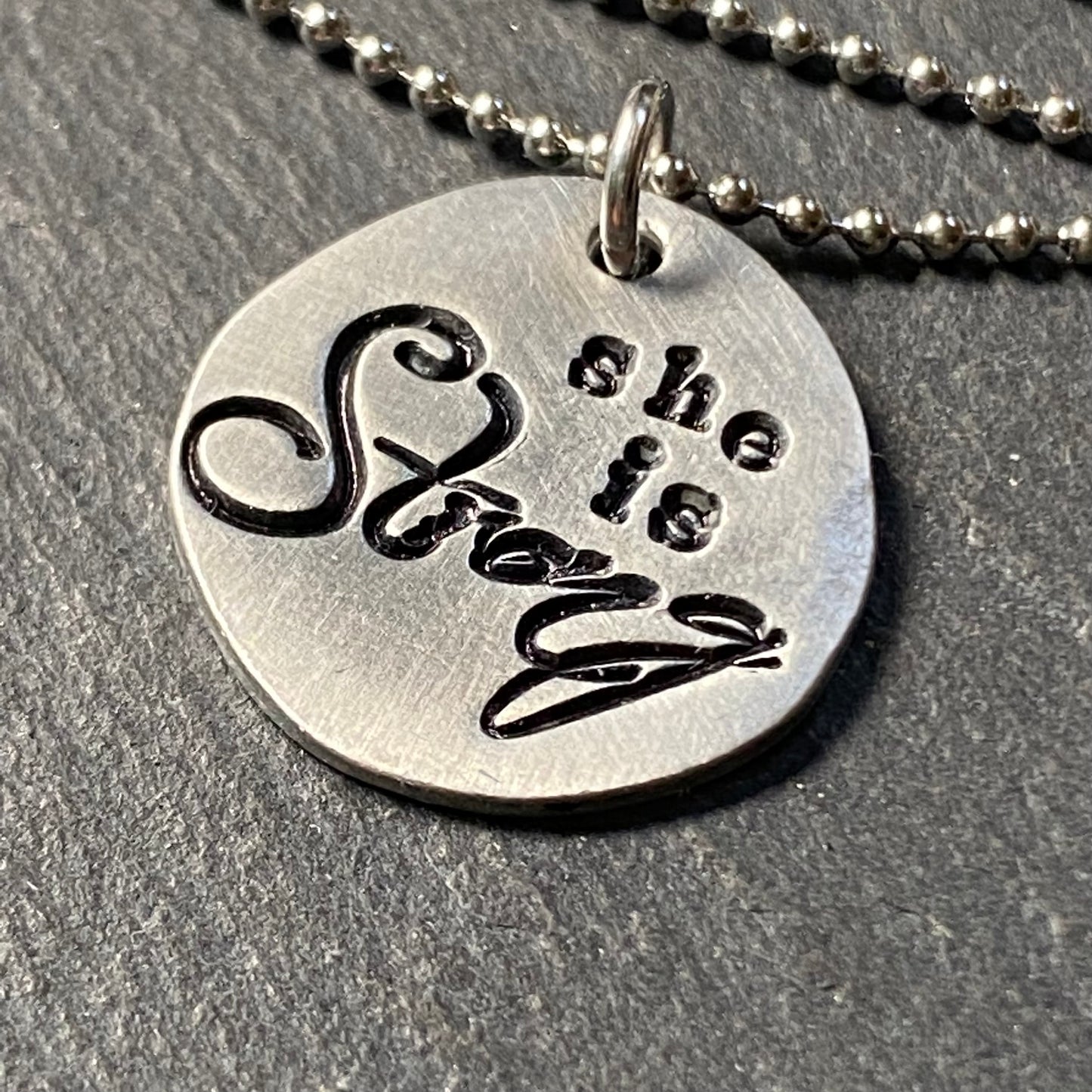 she is strong mantra necklace - drake designs jewelry