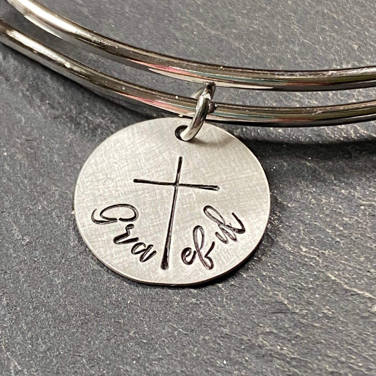 Grateful bracelet with cross. Christian bracelet for her - drake designs jewelry