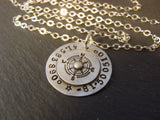 solid sterling silver compass necklace personalized with coordinates - drake designs jewelry