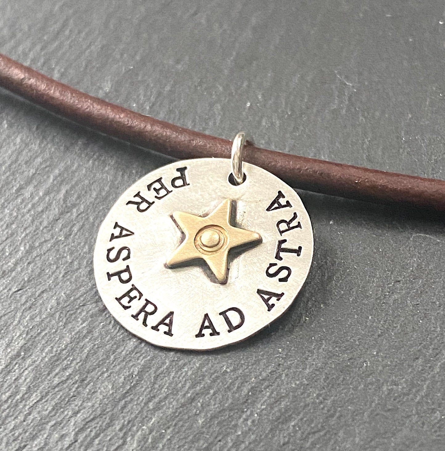 Per Aspera ad Astra Latin phrase necklace for men. To the stars through hardships. Inspirational Latin quote necklace. drake designs jewelry