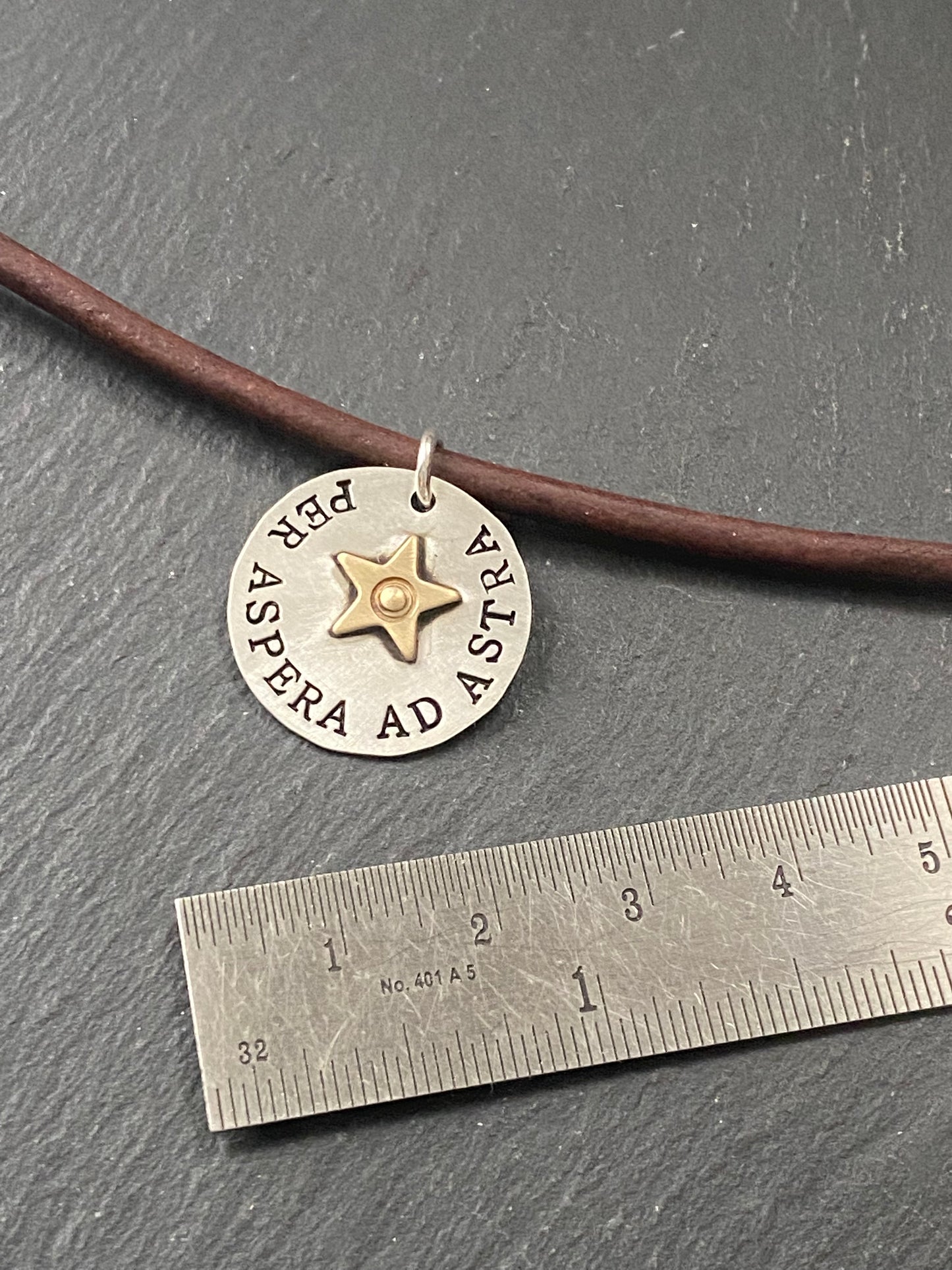 Per Aspera ad Astra. To the stars through hardships. inspirational Latin phrase necklace for men drake designs jewelry
