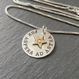 Per Aspera ad Astra sterling silver hand stamped  Latin phrase jewelry To the stars through hardships. drake designs jewelry