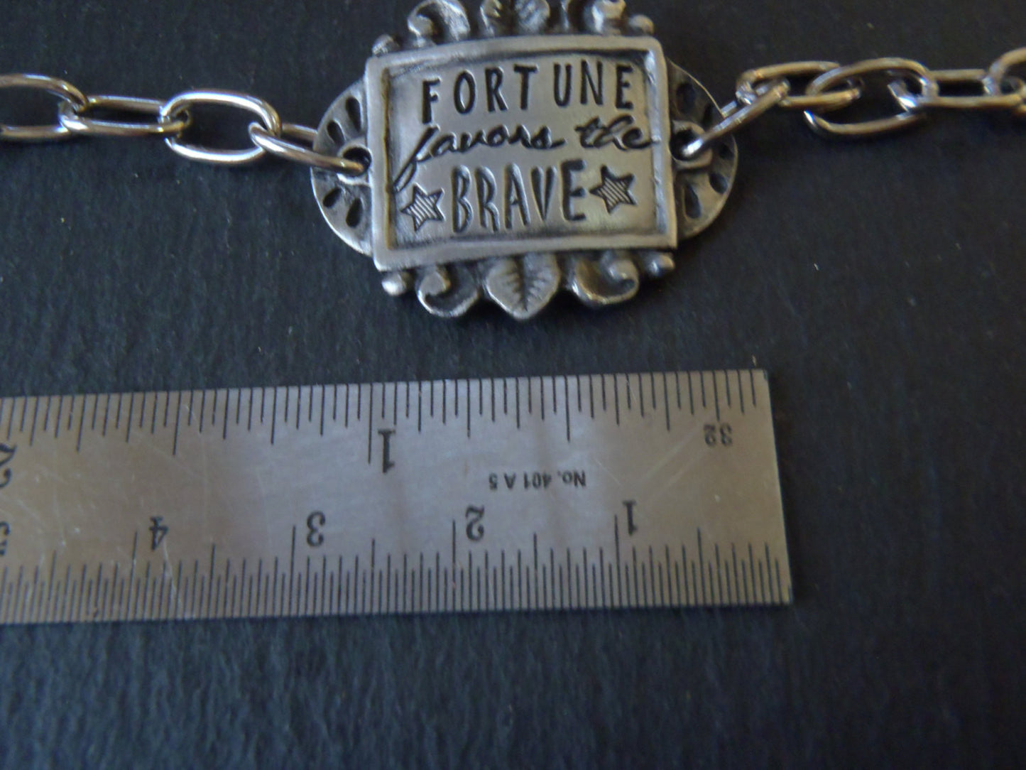 Motivational - fortune favors the brave bracelet - inspirational bracelet - Drake Designs Jewelry