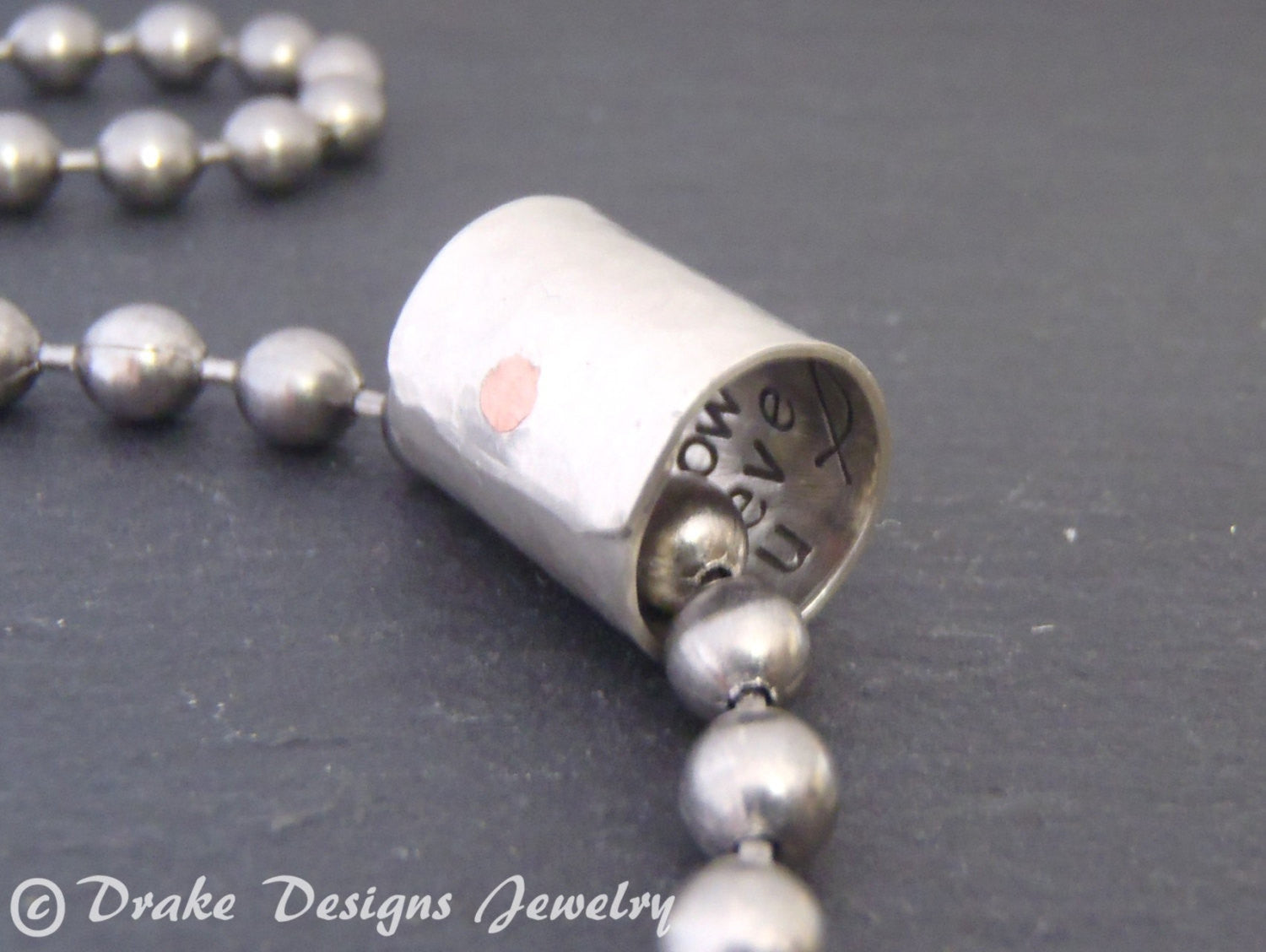 Men's Secret Message necklace engraved o the inside - jewelry with a message - Drake Designs Jewelry