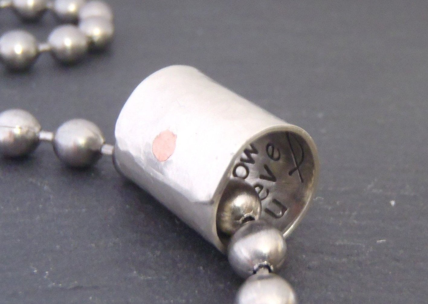 Men's Secret Message necklace engraved o the inside - jewelry with a message hidden inside- Drake Designs Jewelry