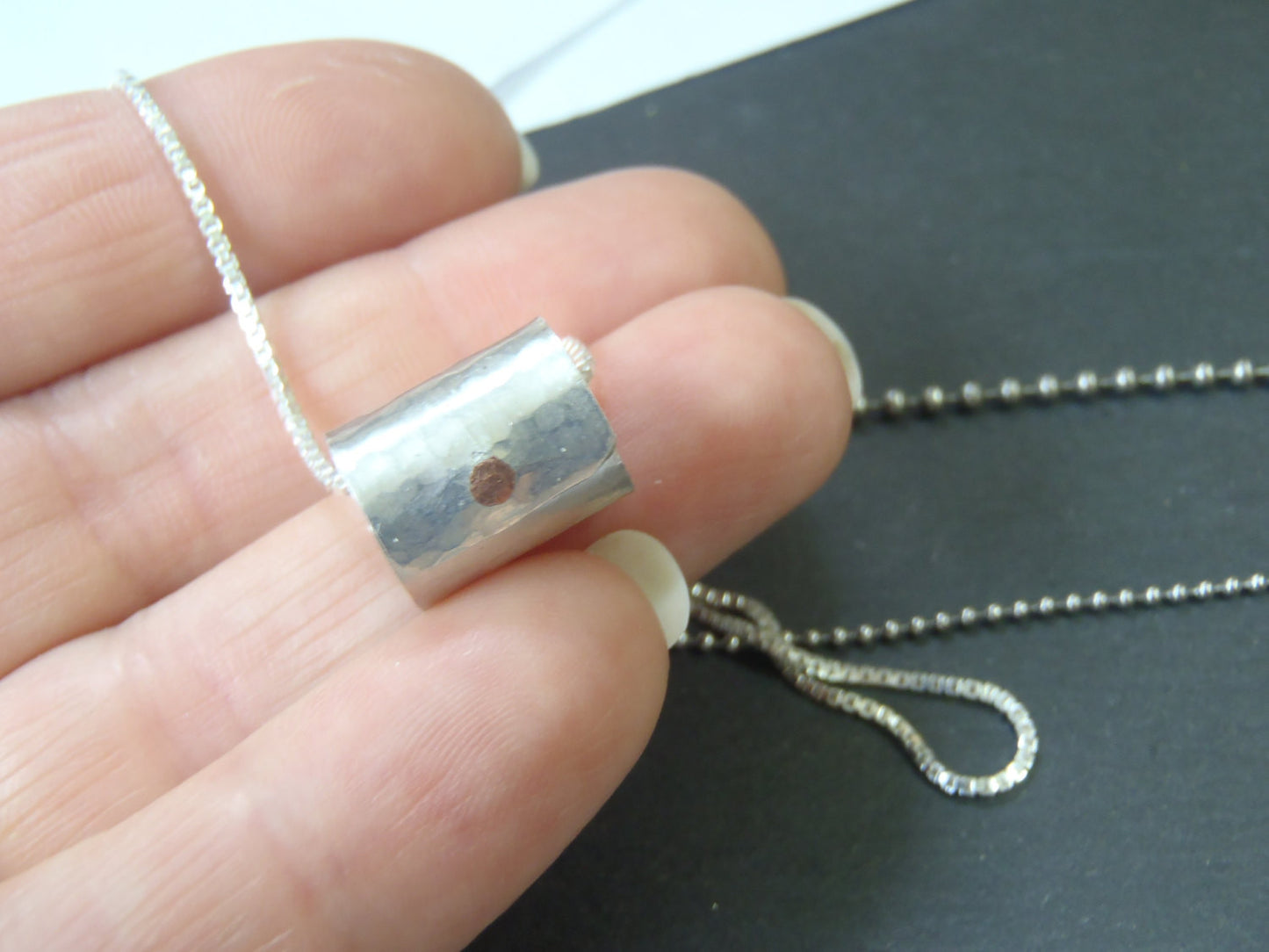 Sterling silver Secret Message necklace personalized for him or her - Drake Designs Jewelry
