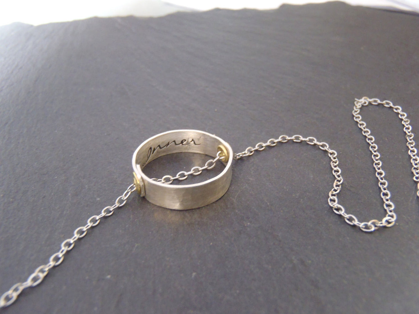 Inner Peace necklace with message inside - be inspired! - Drake Designs Jewelry