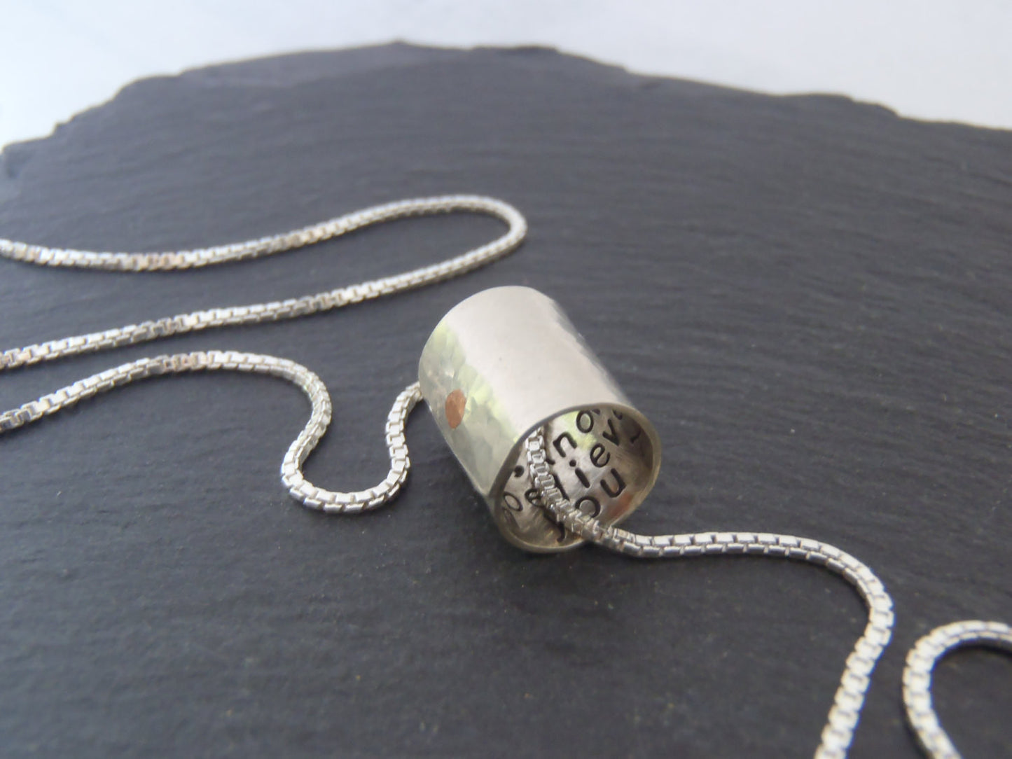 Sterling silver Secret Message necklace personalized for him or her - Drake Designs Jewelry