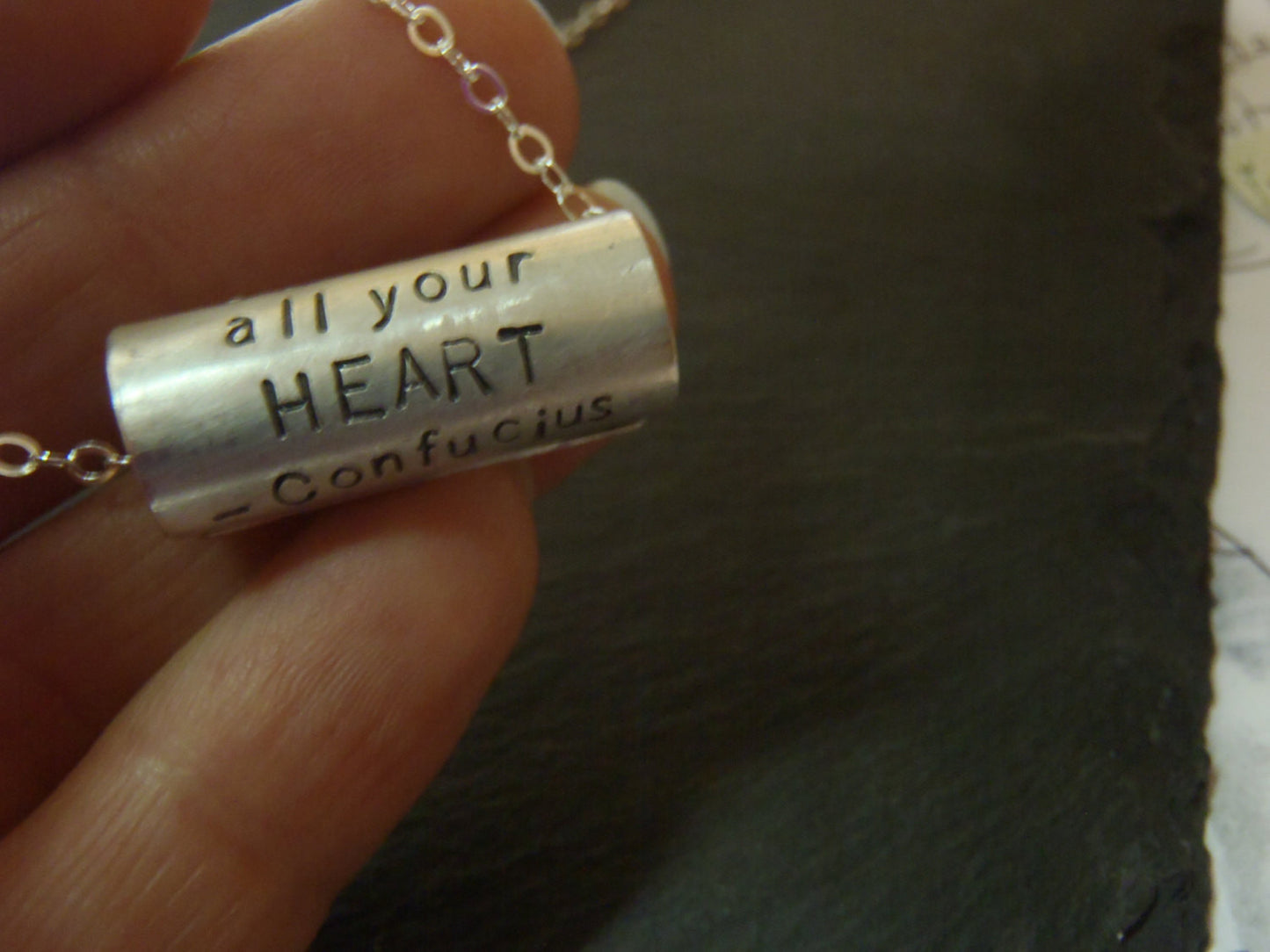 Sterling silver inspirational jewelry. Custom quote necklace - Drake Designs Jewelry