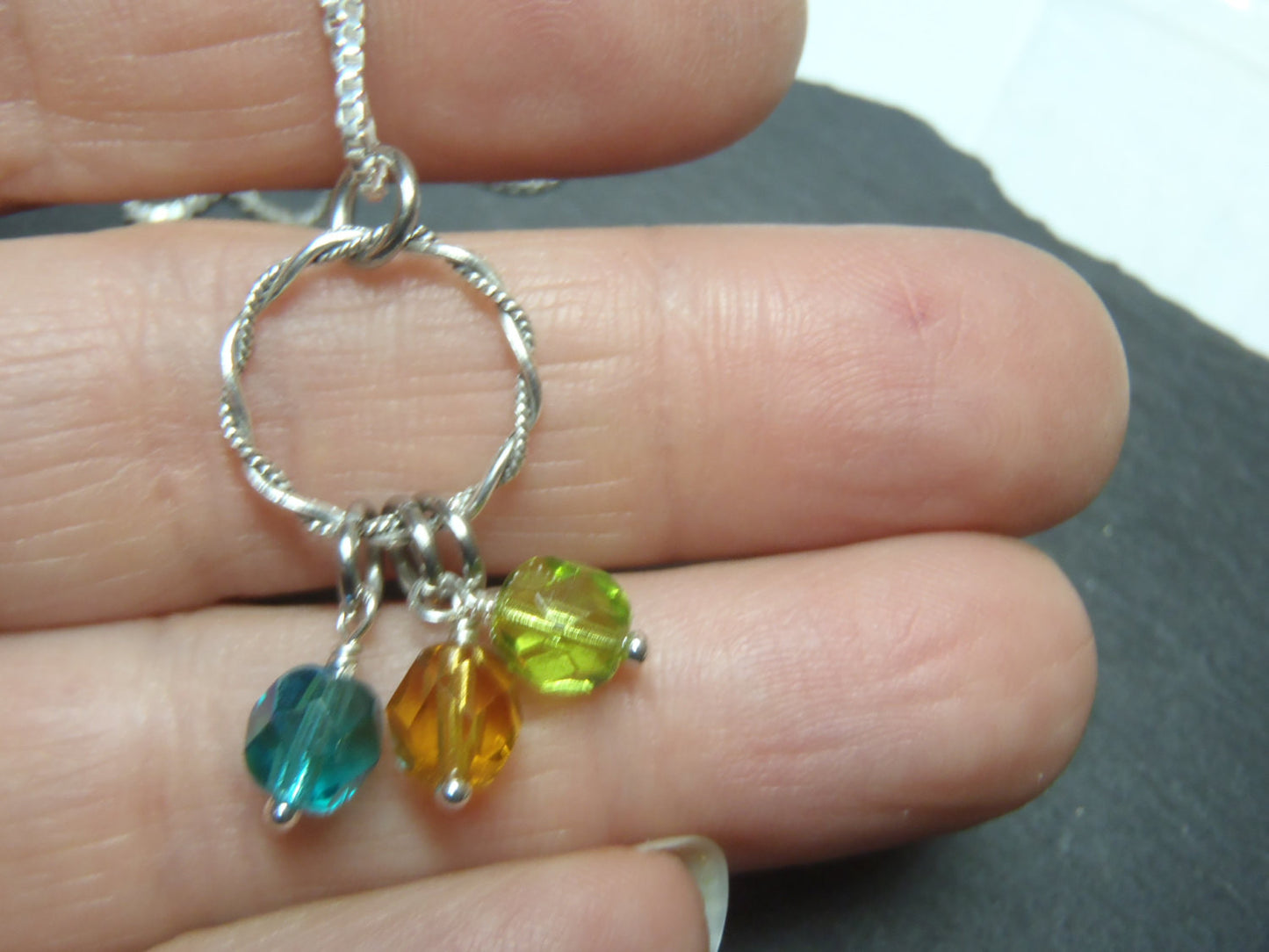Sterling silver mom birthstone necklace personalized for mom - Drake Designs Jewelry