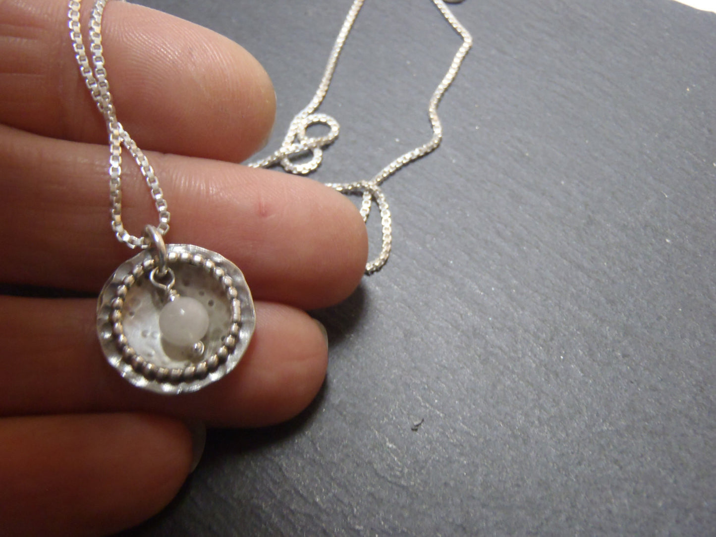 sterling silver moonstone necklace constellation jewelry - Drake Designs Jewelry