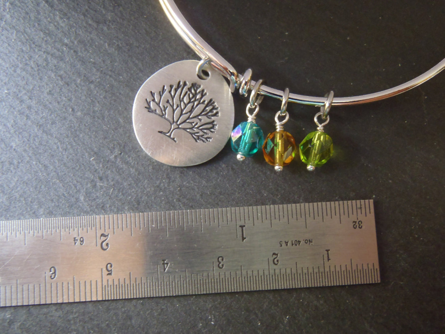 Tree bracelet personalized for mom with birthstones family tree bangle bracelet - Drake Designs Jewelry